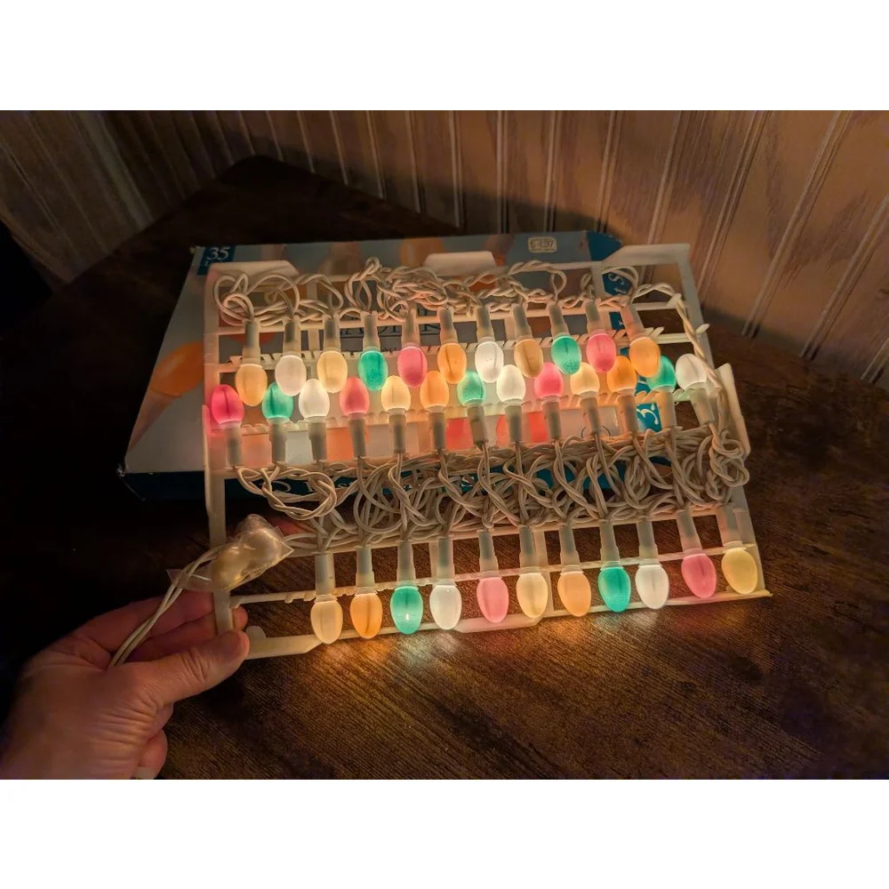 NWT Vintage Easter String Lights White Multicolor